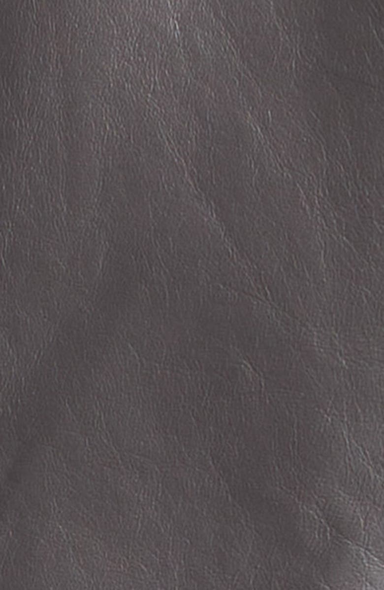 Jil Sander Crop Napa Leather Blazer, Alternate, color, Volcanic Glass