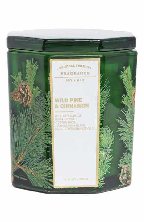 Wild Pine & Cinnamon Scented Hex Jar Candle