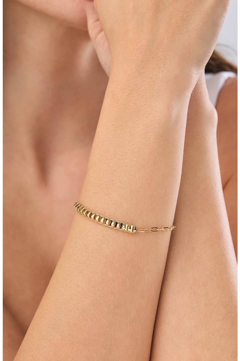 14K Gold Caged ID Bracelet, Alternate, color, 14K YELLOW GOLD