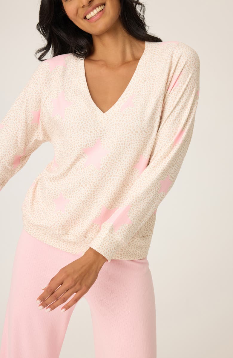 PJ Salvage Stay Wild Long Sleeve Pajama Top, Alternate, color, Oatmeal