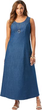 Jessica London Denim Maxi Dress