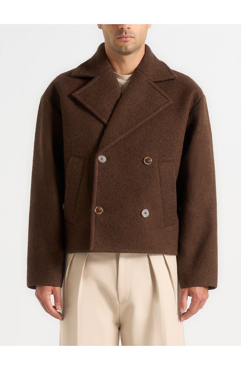 Manière De Voir Mika Unisex Double Breasted Jacket, Alternate, color, Brown