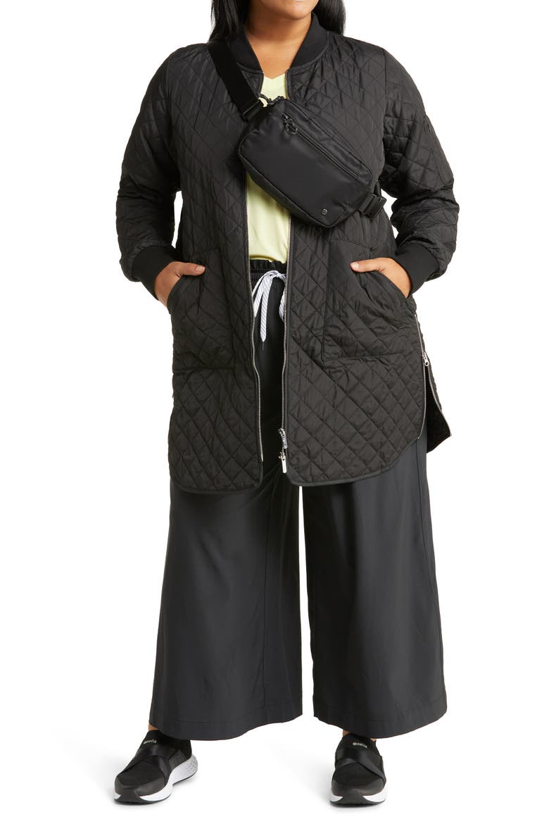 Recycled Polyester Quilted Jacket, Alternate, color, BLACK