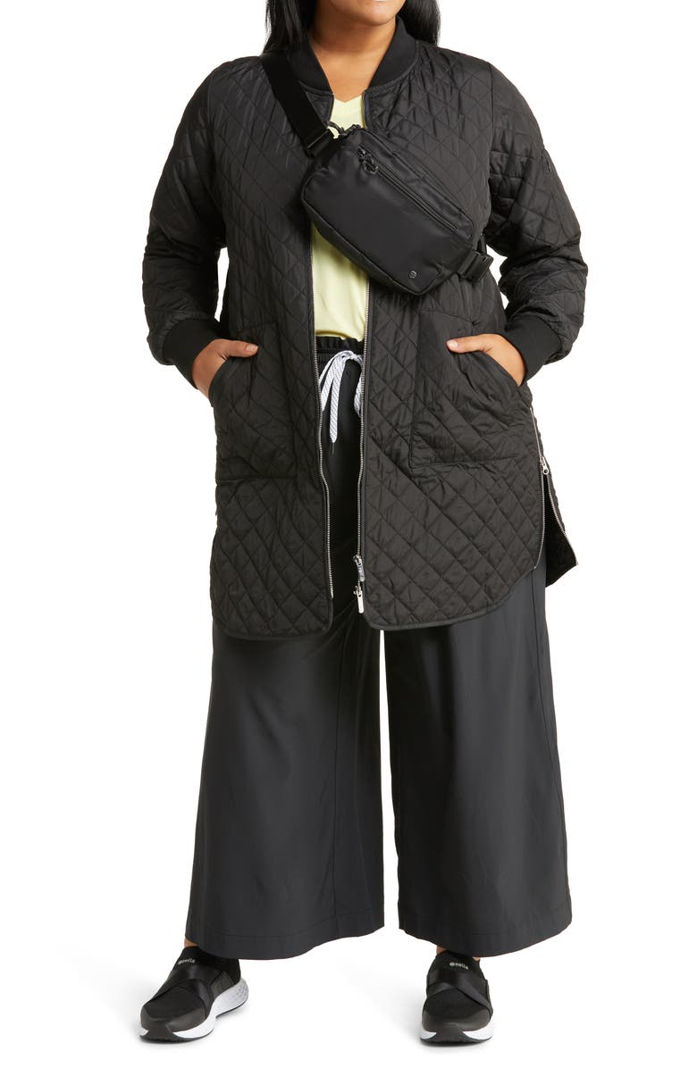 Zella Recycled Polyester Quilted Jacket, Alternate, color, 