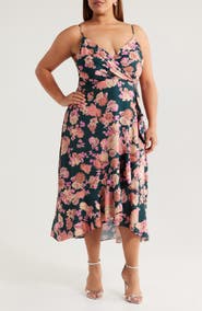 Chelsea28 Floral Faux Wrap Midi Dress