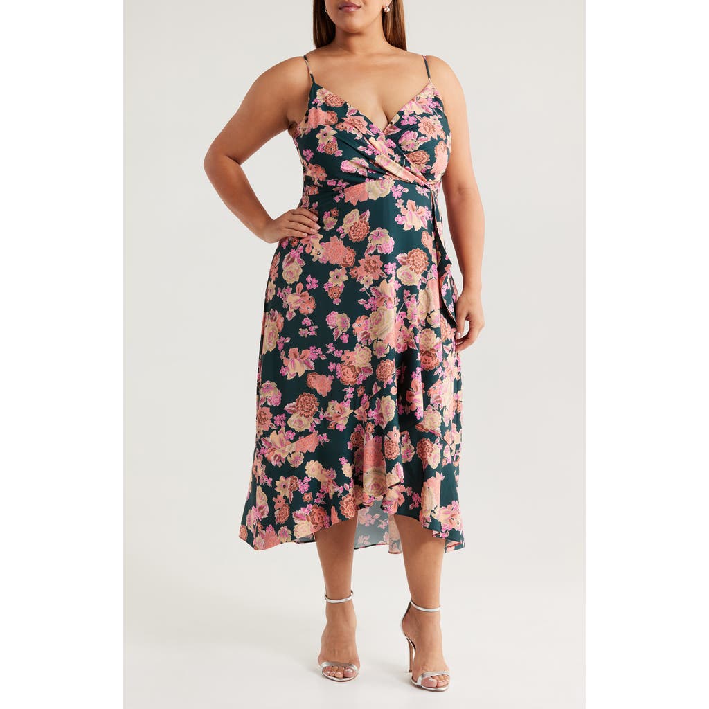 Chelsea28 Floral Faux Wrap Midi Dress