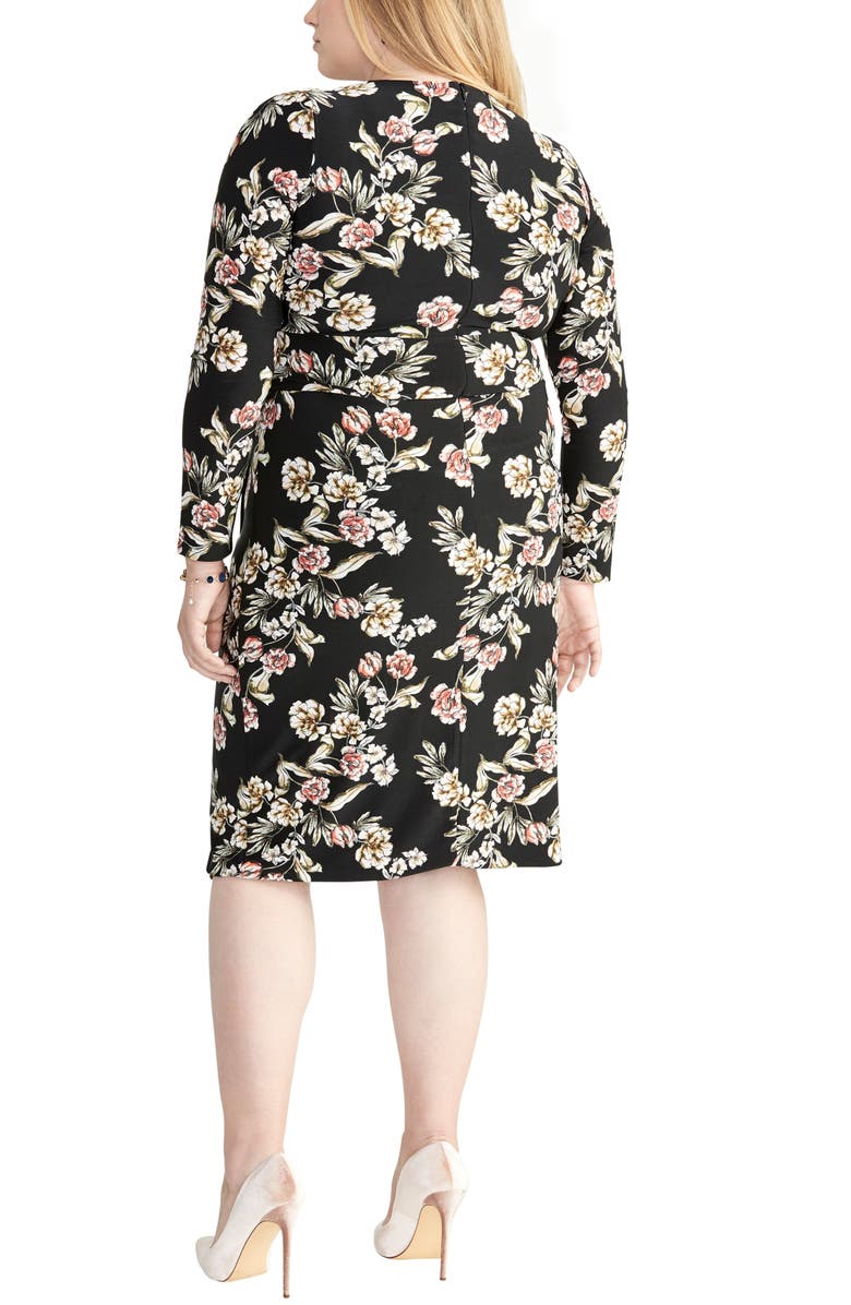 RACHEL Rachel Roy Floral Faux Wrap Dress, Alternate, color, 