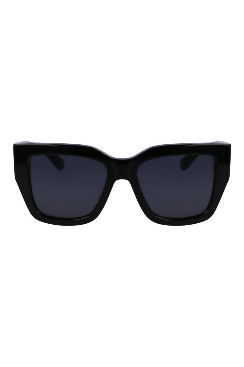 Gancini 55mm Modified Rectangular Sunglasses, Main, color, BLACK