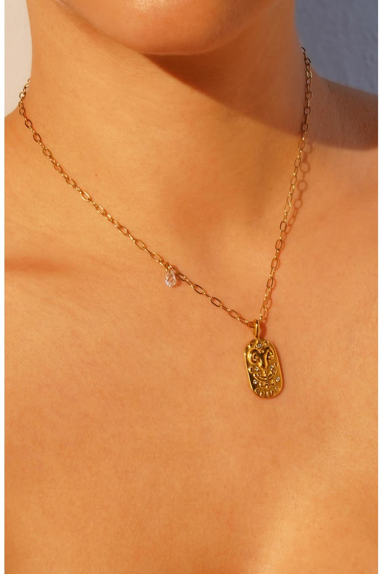 Cielo Zodiac Pendant Necklace, Alternate, color, ARIES/ GOLD
