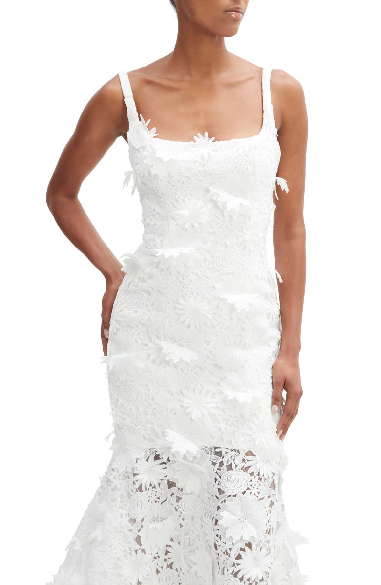 Bardot Marico Lace Midi Dress, Alternate, color, Orchid White