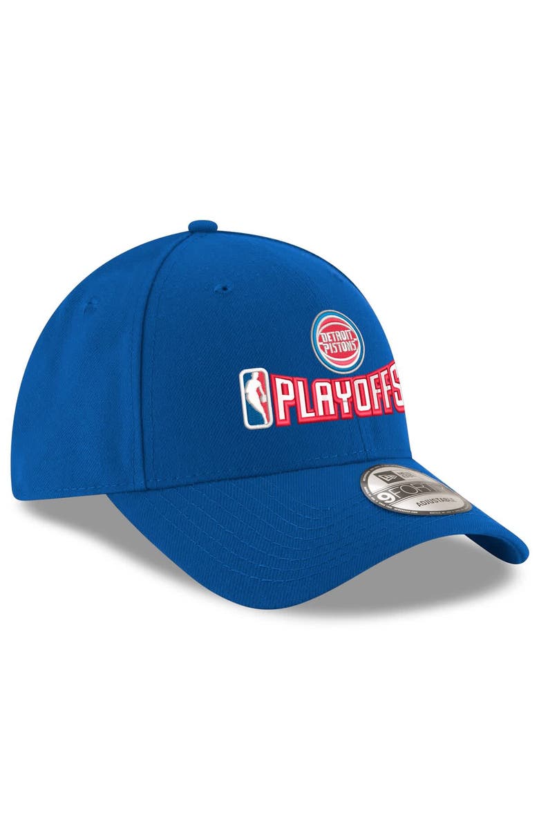 New Era Men's New Era Blue Detroit Pistons 2025 NBA Playoffs 9FORTY A-Frame M-Crown Adjustable Hat, Alternate, color, 