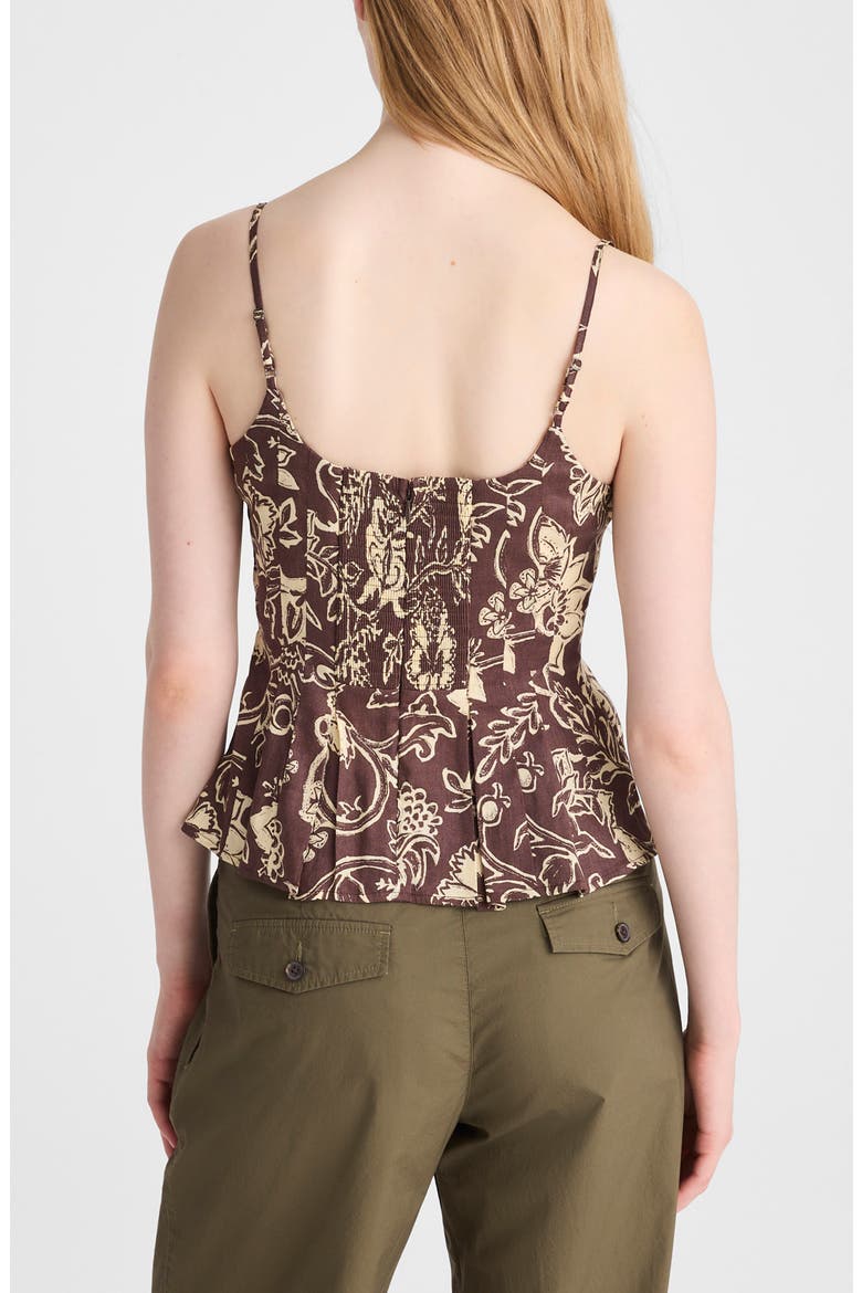 Darted Peplum Camisole, Alternate, color, DARK BROWN