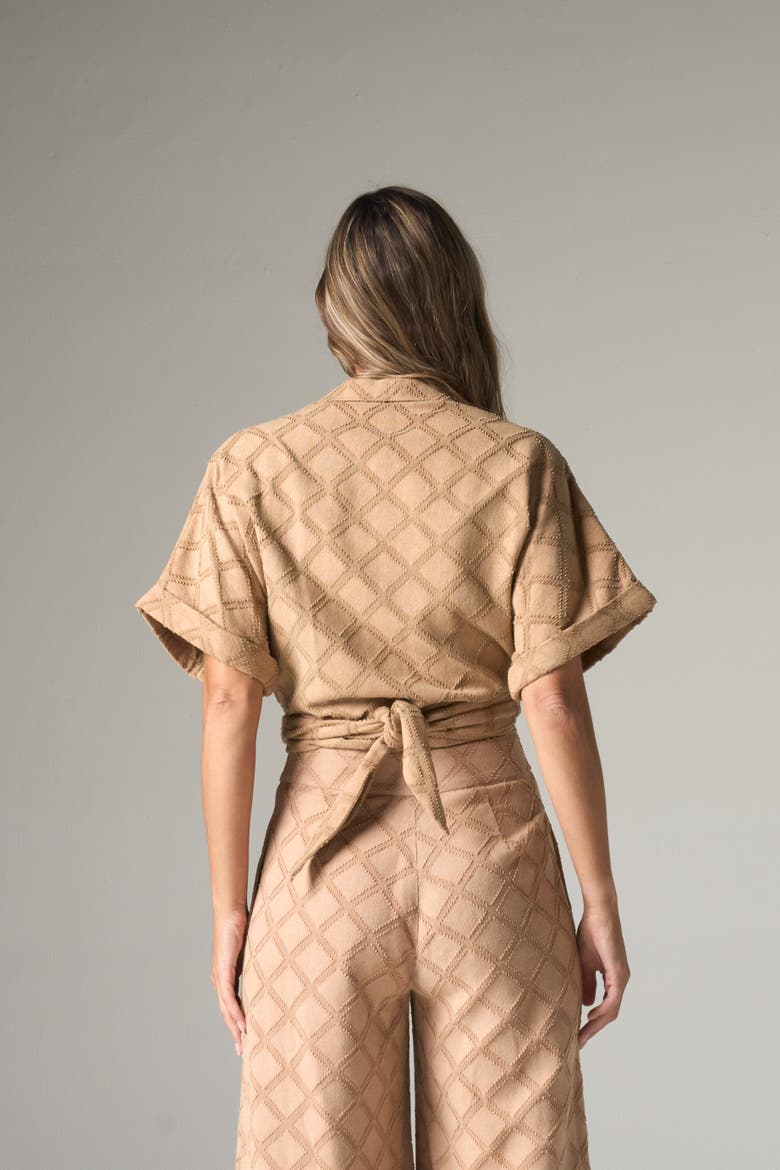 Chiara Top in Stonewashed Cotton, Alternate, color, Tan