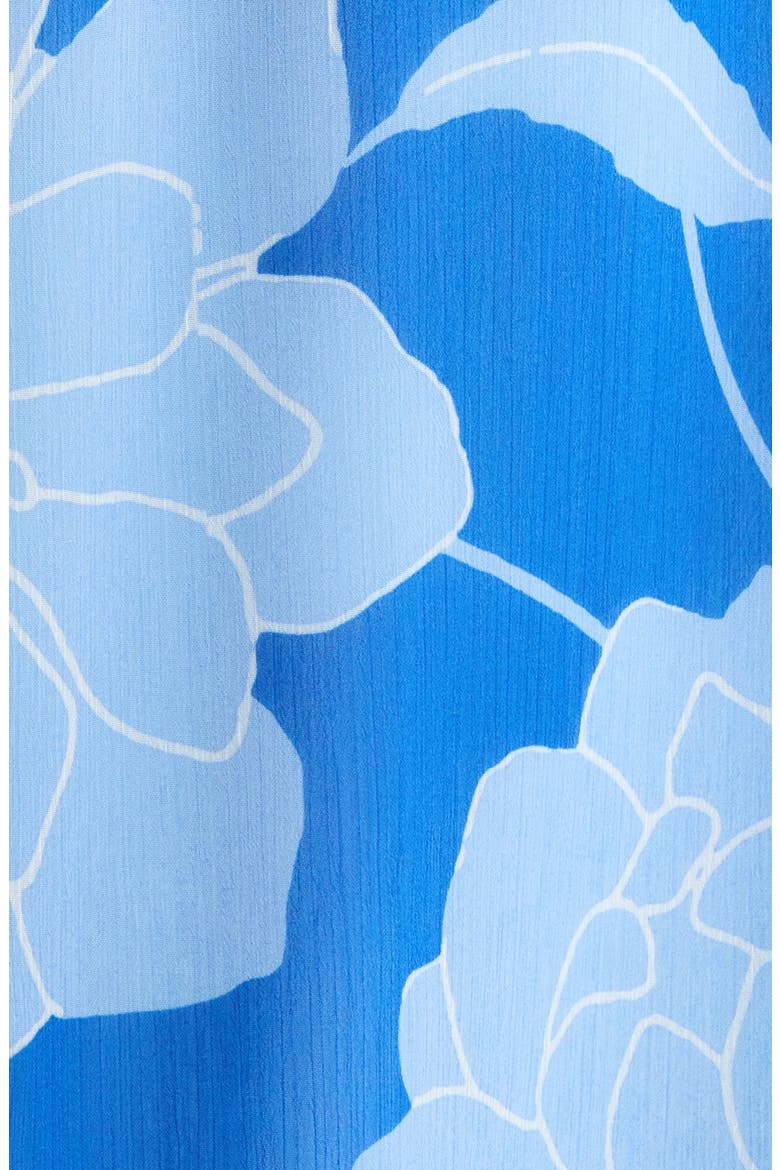 Seabloom Floral Amaretto Puff Shoulder Dress, Alternate, color, COBALT-BLUE