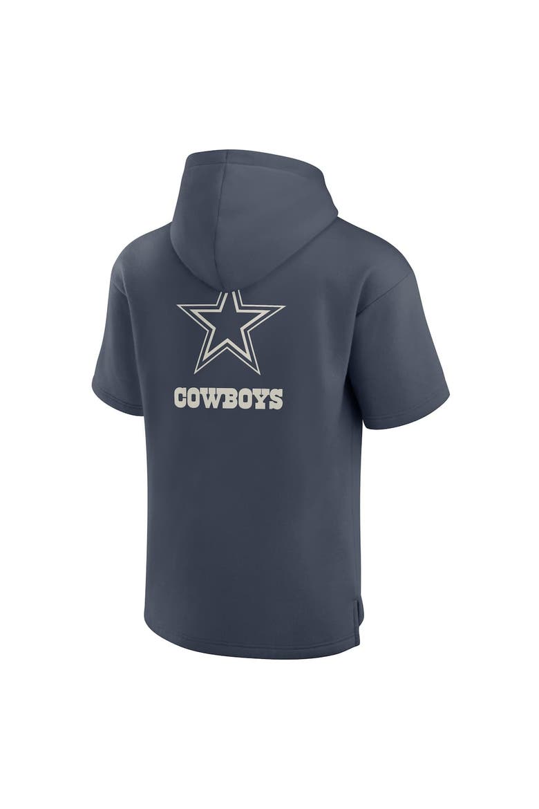 Men's Fanatics Navy Dallas Cowboys Elements Future Ground Lettering Short Sleeve Pullover Hoodie, Alternate, color, Navy