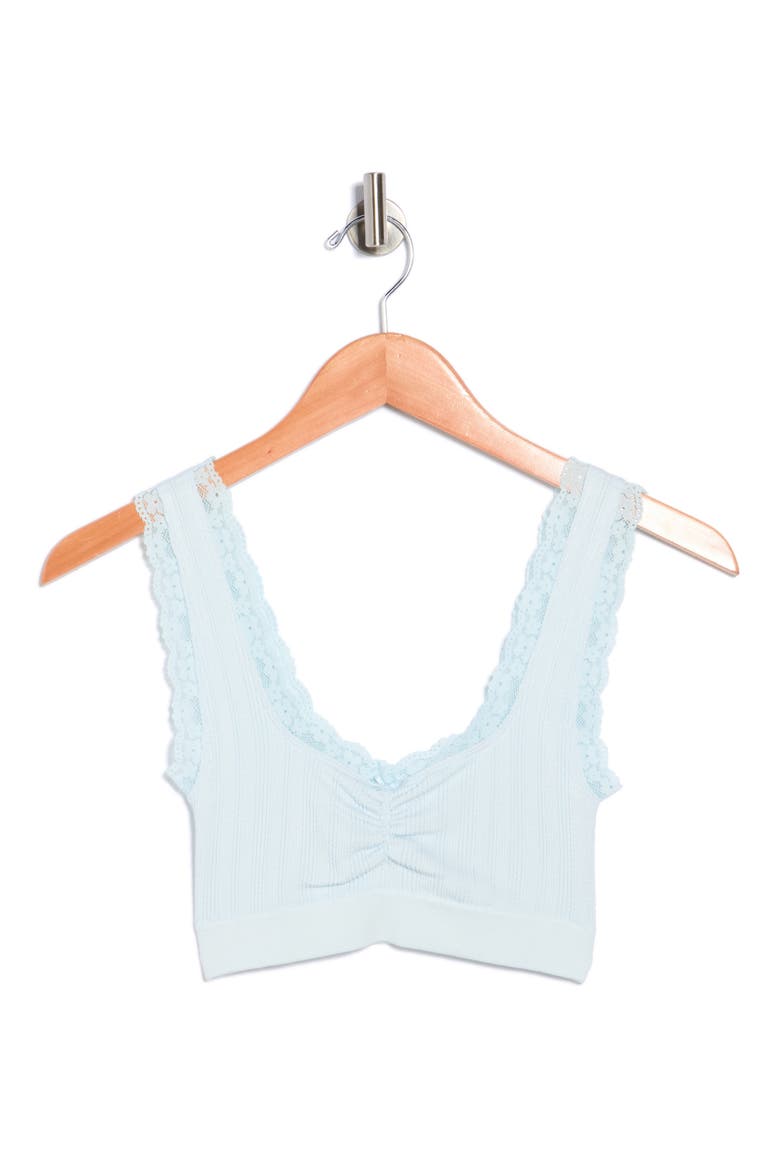 Ruched Longline Bralette, Alternate, color, DELICATE BLUE