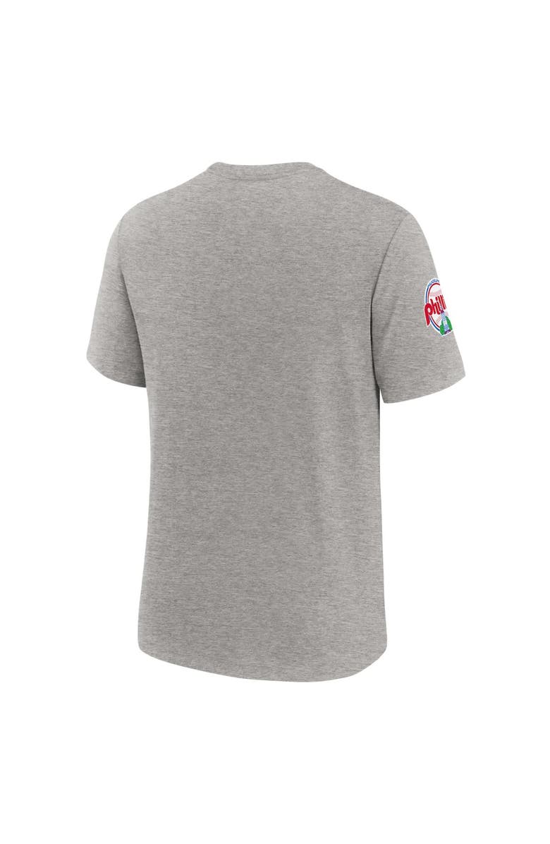 Nike Men's Nike Heather Gray Philadelphia Phillies Cooperstown Collection Eras Tri-Blend T-Shirt, Alternate, color, Heather Gray