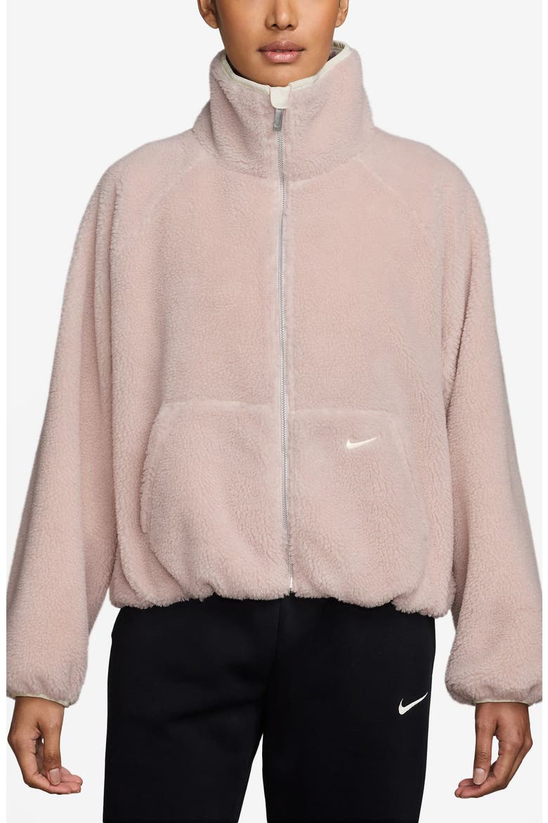 Sportswear Street High Pile Fleece Jacket, Main, color, 667 SILRED/SAIL
