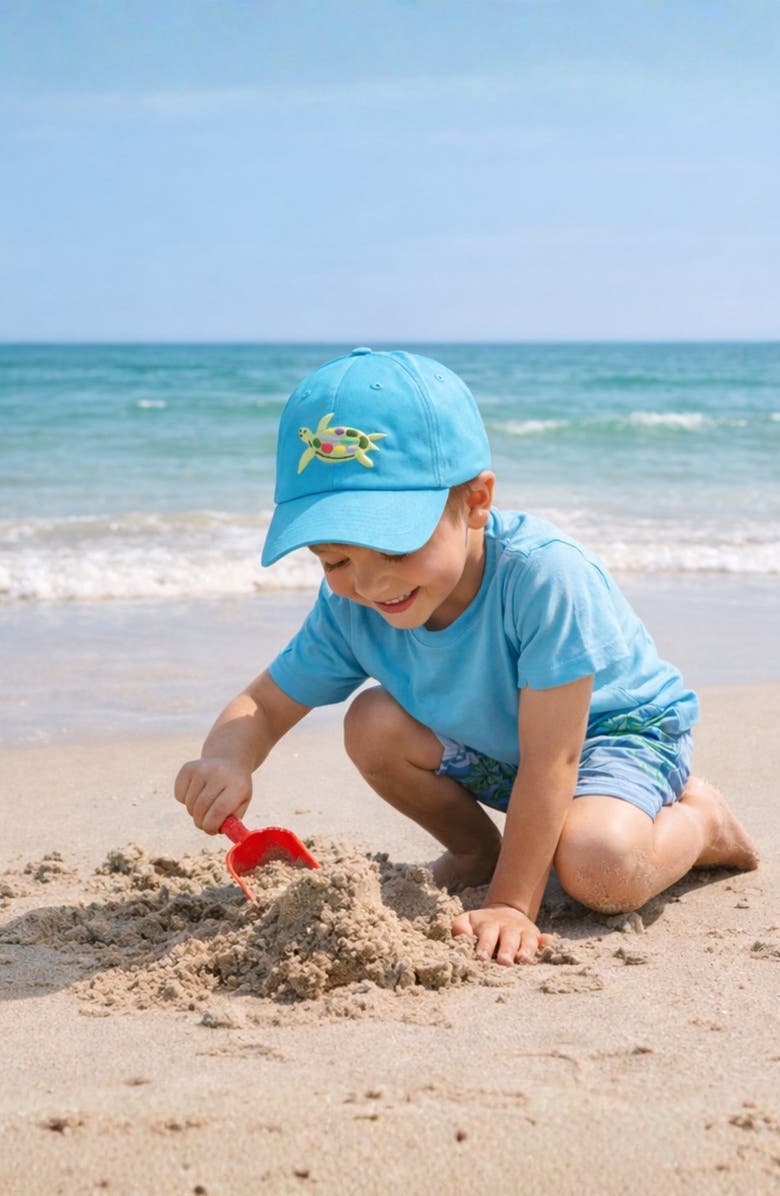 Bits & Bows Sea Turtle Baseball Hat, Alternate, color, Aqua