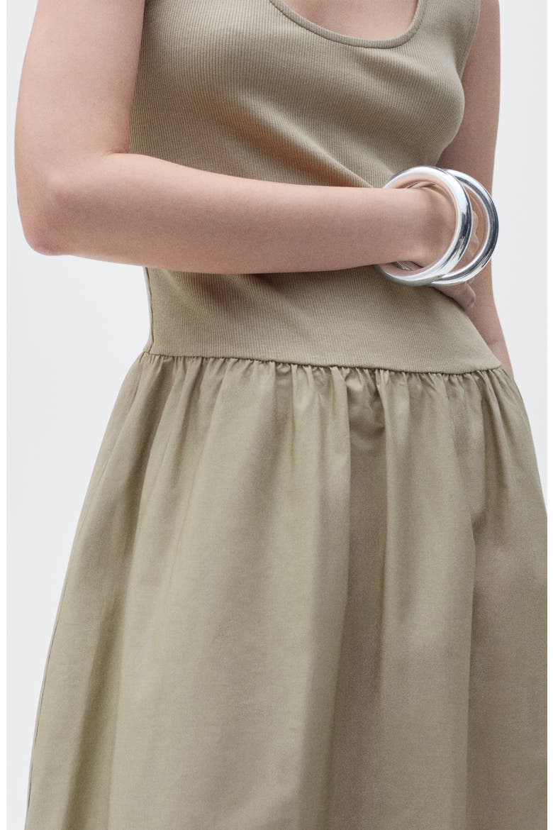 Valvi Mixed Media Maxi Dress, Alternate, color, KHAKI