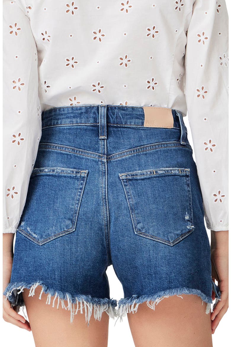 Dani Frayed High Waist Denim Shorts, Alternate, color, ANTIBES