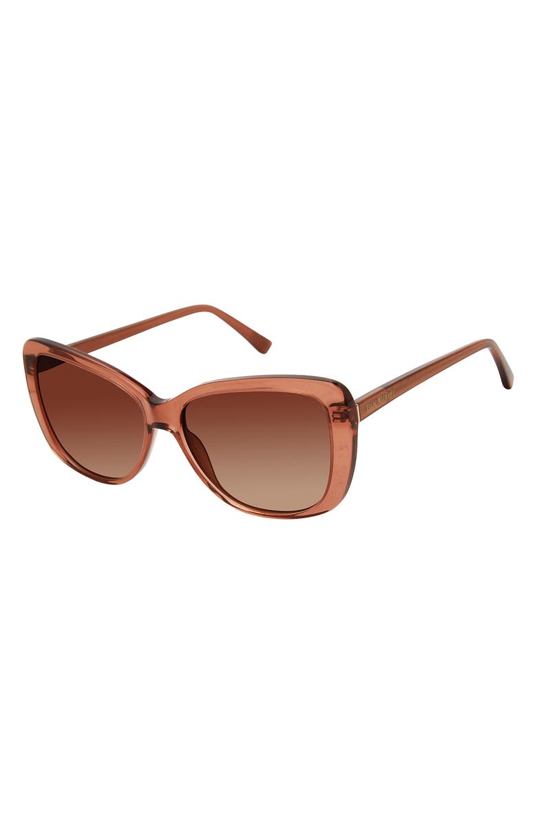 Isaac Mizrahi New York 56mm Oval Sunglasses, Main, color, Brown