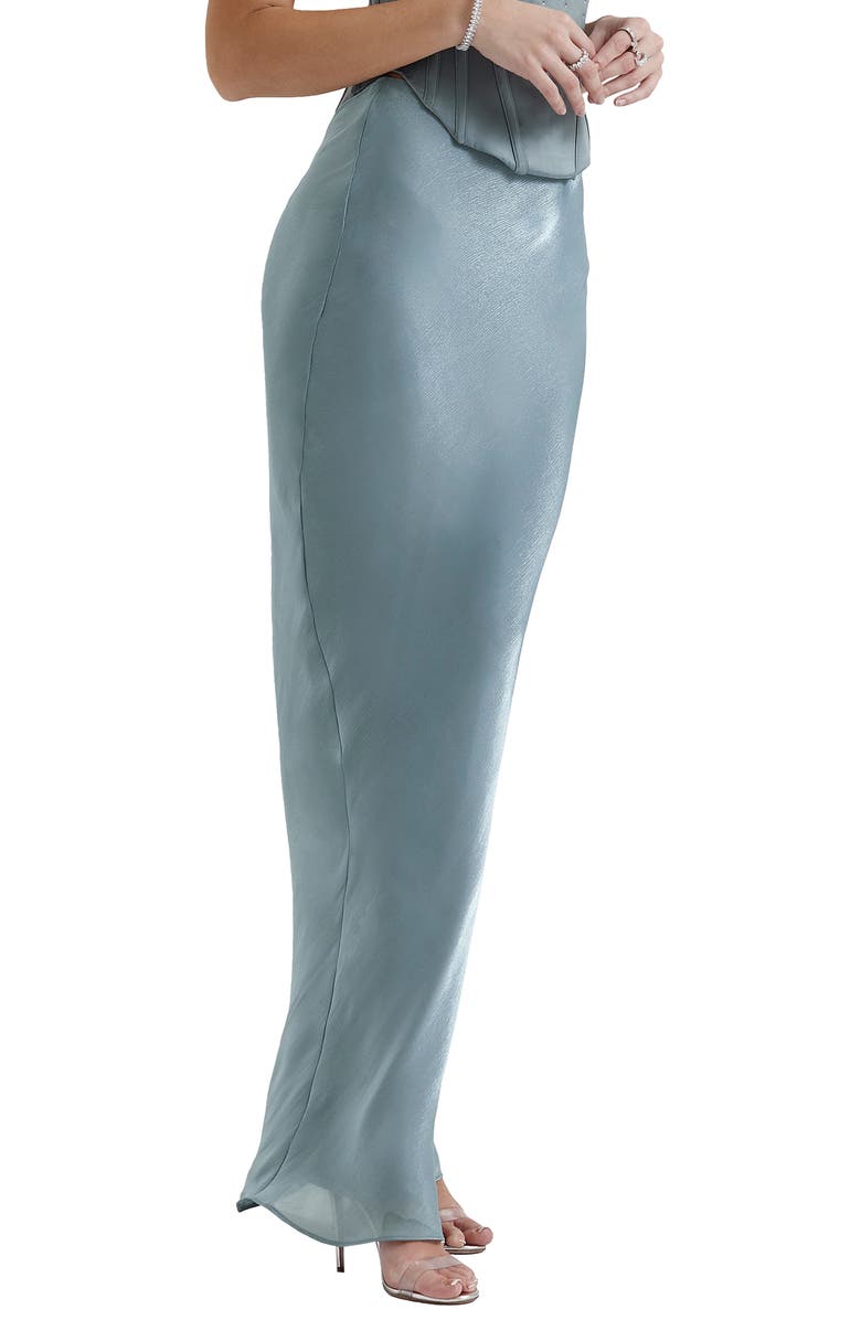 HOUSE OF CB Amadi Shimmer Chiffon Maxi Skirt, Alternate, color, Cool Blue