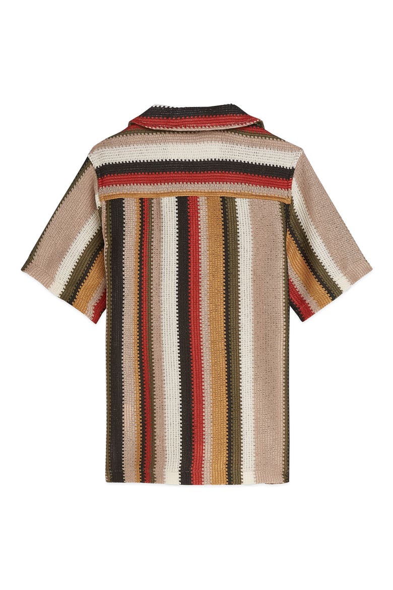 Kids' Stripe Knit Button-Up Shirt, Alternate, color, MULTI COLOR STRIPE