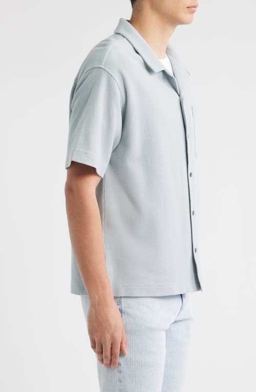 Frame Relaxed Jacquard Camp Shirt In Blue