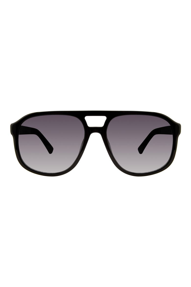 59mm Aviator Gradient Sunglasses, Main, color, BLACK/ SMOKE GRADIENT