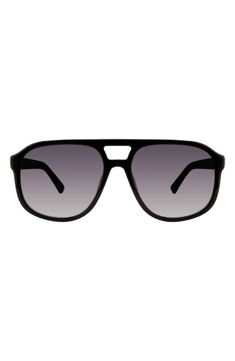 Kurt Geiger London 59mm Aviator Gradient Sunglasses, Main, color, Black/ Smoke Gradient
