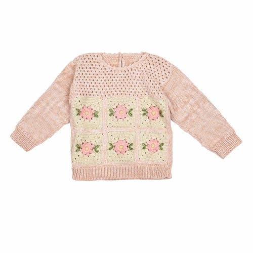 Wild Wawa Patchwork Sweater In Pink
