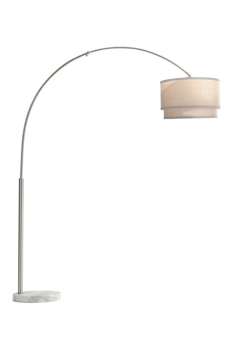 Mason 81" LED Arc Floor Lamp with Heavy-Weighted Marble Base, Alternate, color, SATIN NICKEL