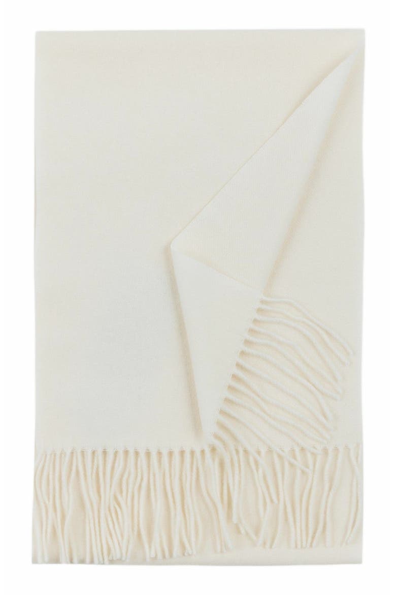 Cashmere Fringed Scarf, Main, color, white
