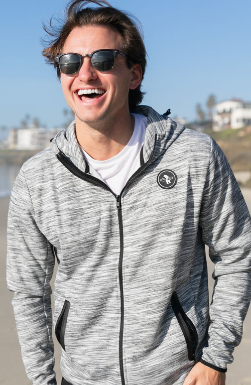 Everyday California Palisade Zip Up Jacket In White Fleck