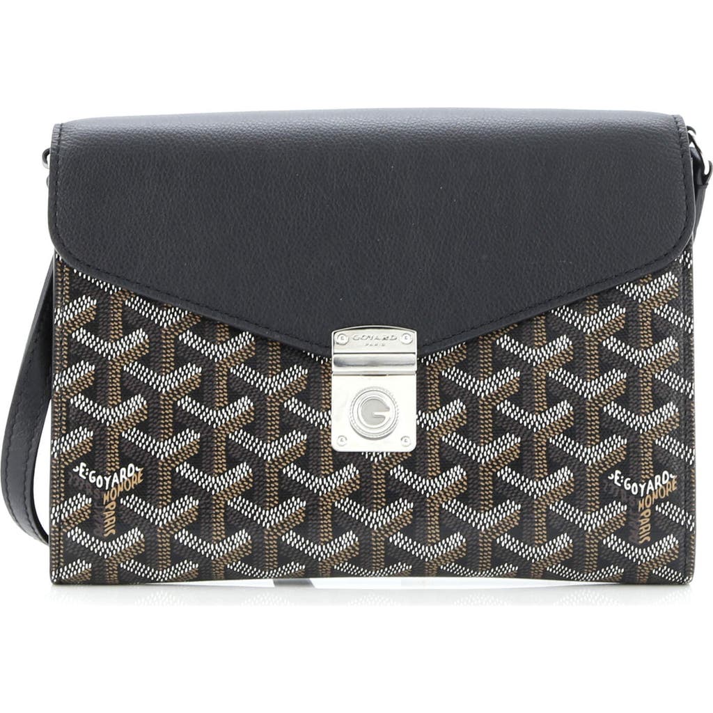 Pre-owned Goyard Goyard Chypre Wallet On Strap Coated Canvas With Leather In Multi