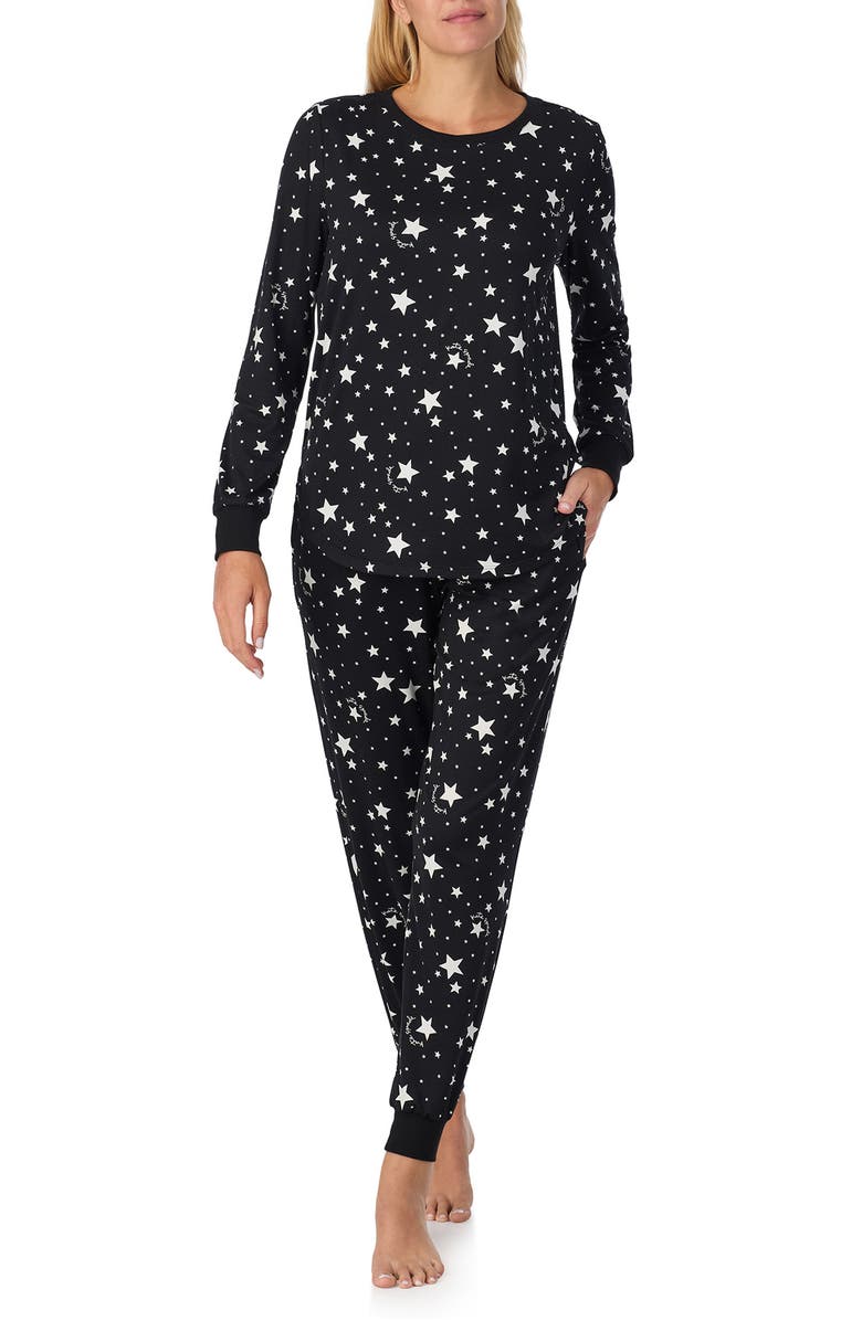Kate Spade New York print pajamas, Main, color, Black Print