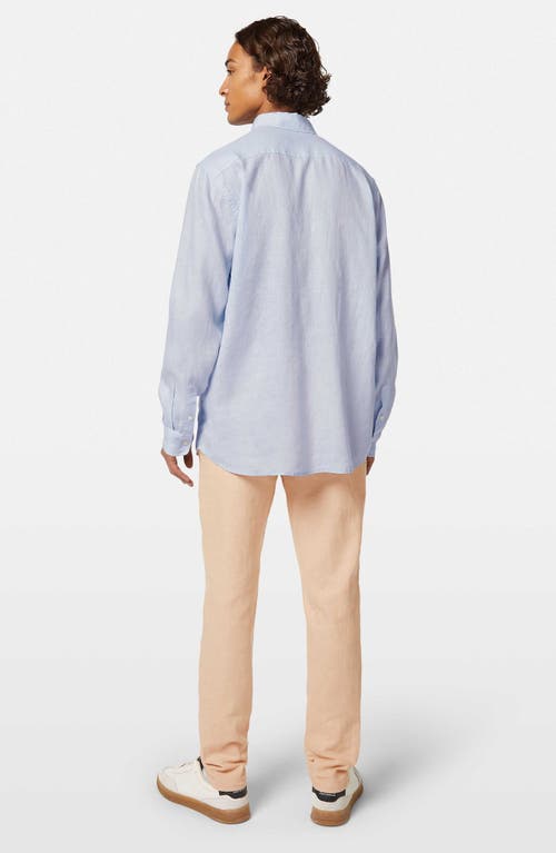 Scotch & Soda Linen Button-down Shirt In Shirt Blue