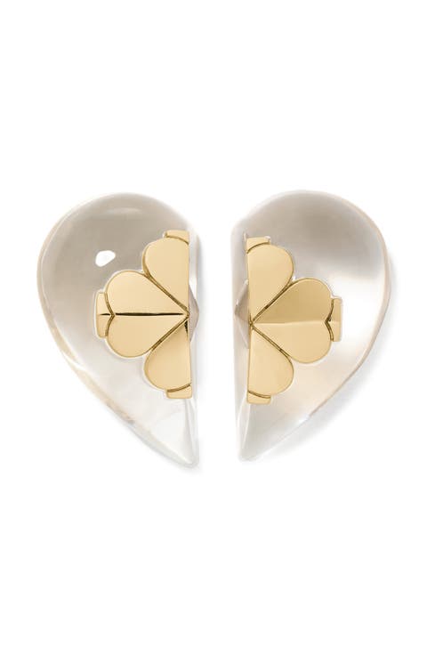 Statement Heart Lucite Stud Earrings