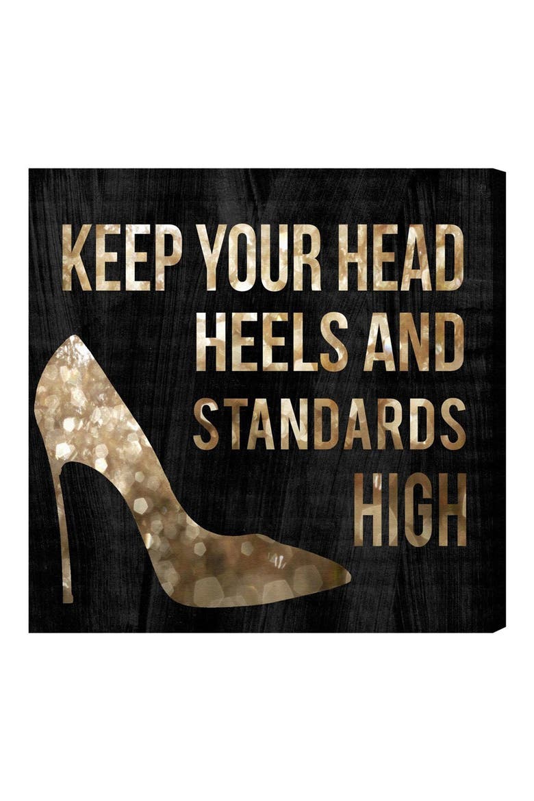 Head & Heels Canvas Wall Art, Main, color, BLACK