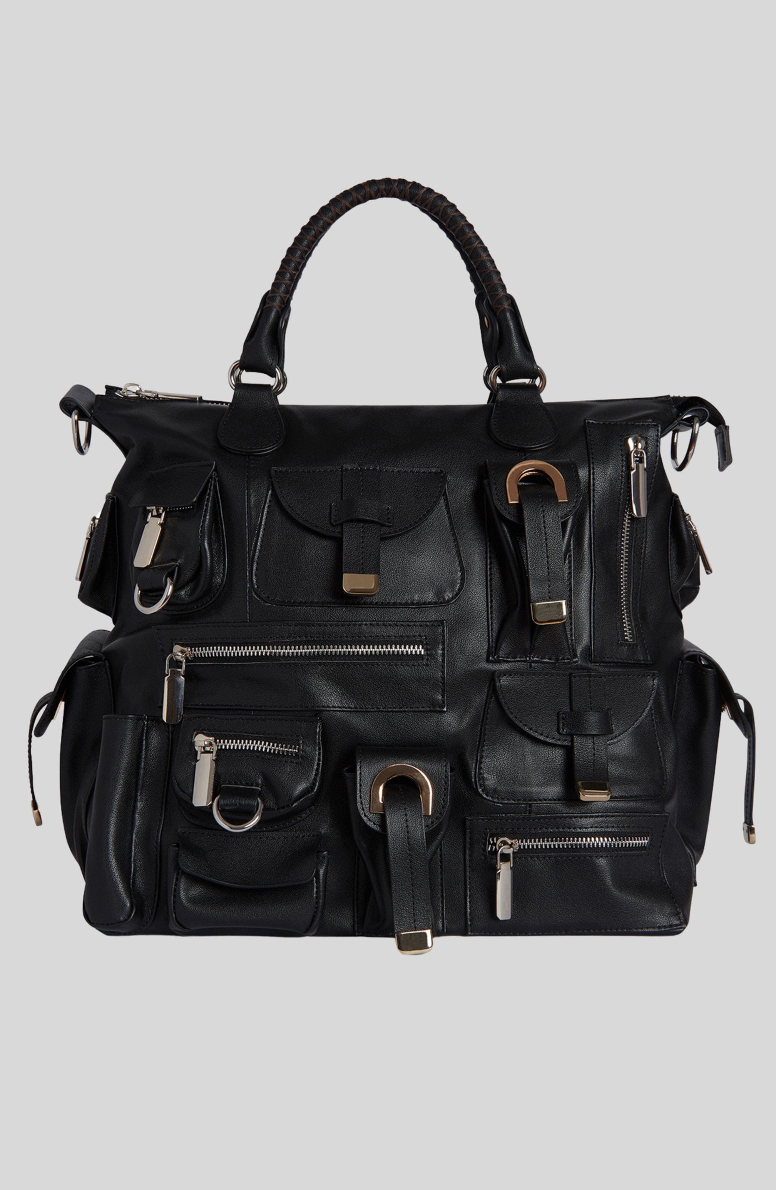 Cynthia Rowley Leather Cargo Pocket Bag, Main, color, 