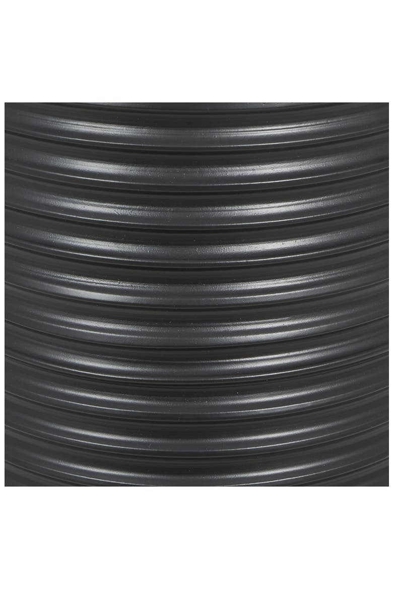 Set Of 3 Metal Vases, Alternate, color, BLACK
