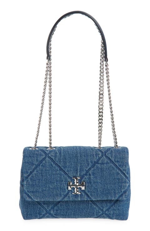 Small Kira Quilted Denim Crossbody Bag