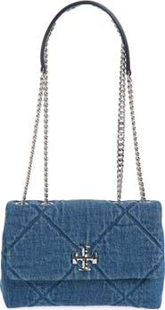Tory Burch Small Kira Quilted Denim Crossbody Bag