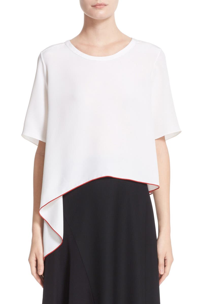 Colovos Asymmetrical Silk Tee, Main, color, 
