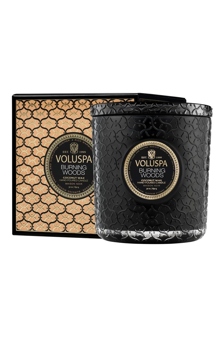 Burning Woods Boxed Luxe Candle, Main, color, NO COLOR