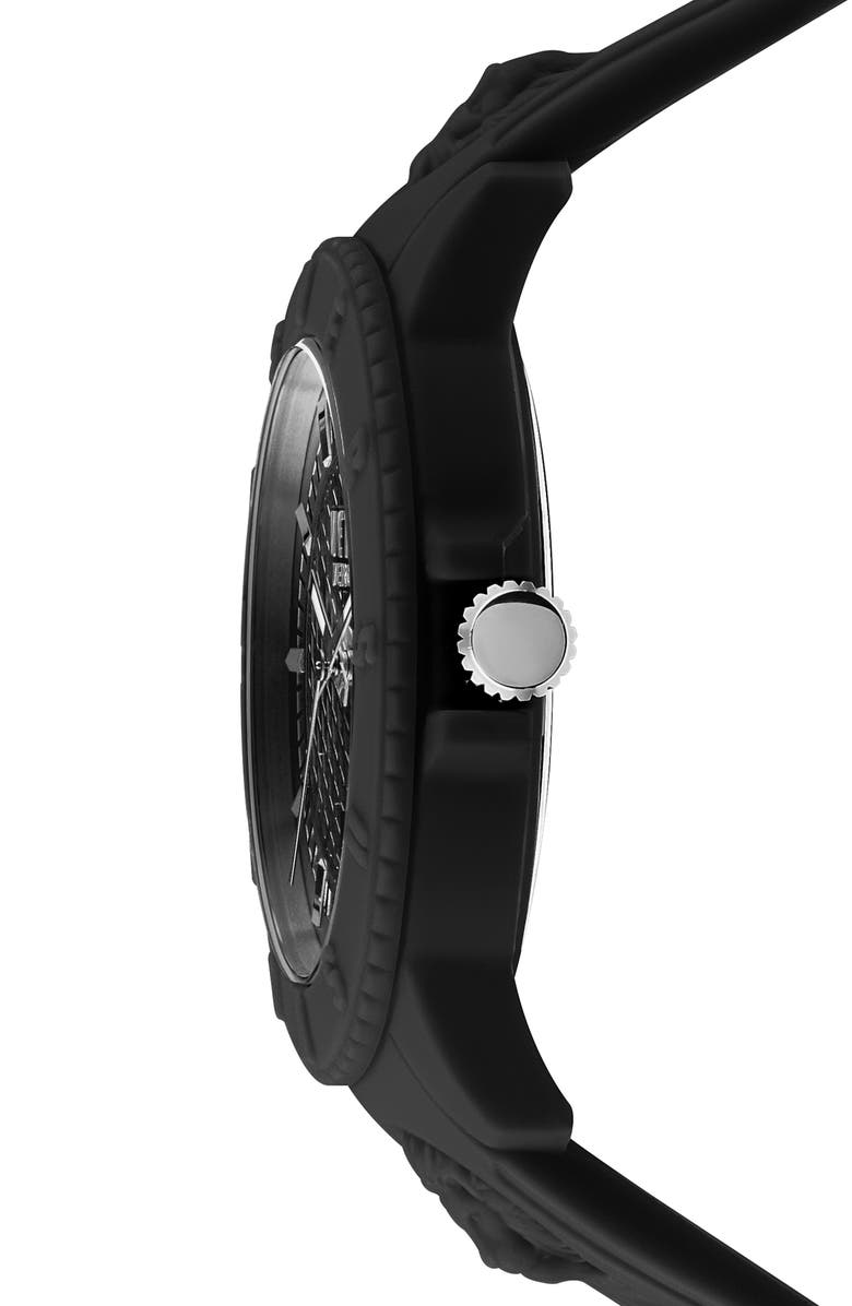 VERSUS Versace Women's Silicone Strap Quartz Watch, 42mm, Alternate, color, Black