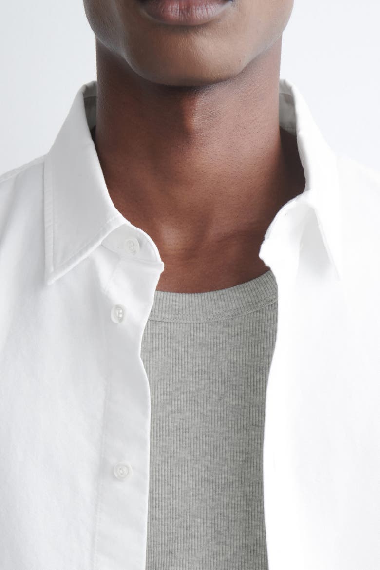 Slim Ribbed Cotton Tank Top, Alternate, color, GRAY MÉLANGE