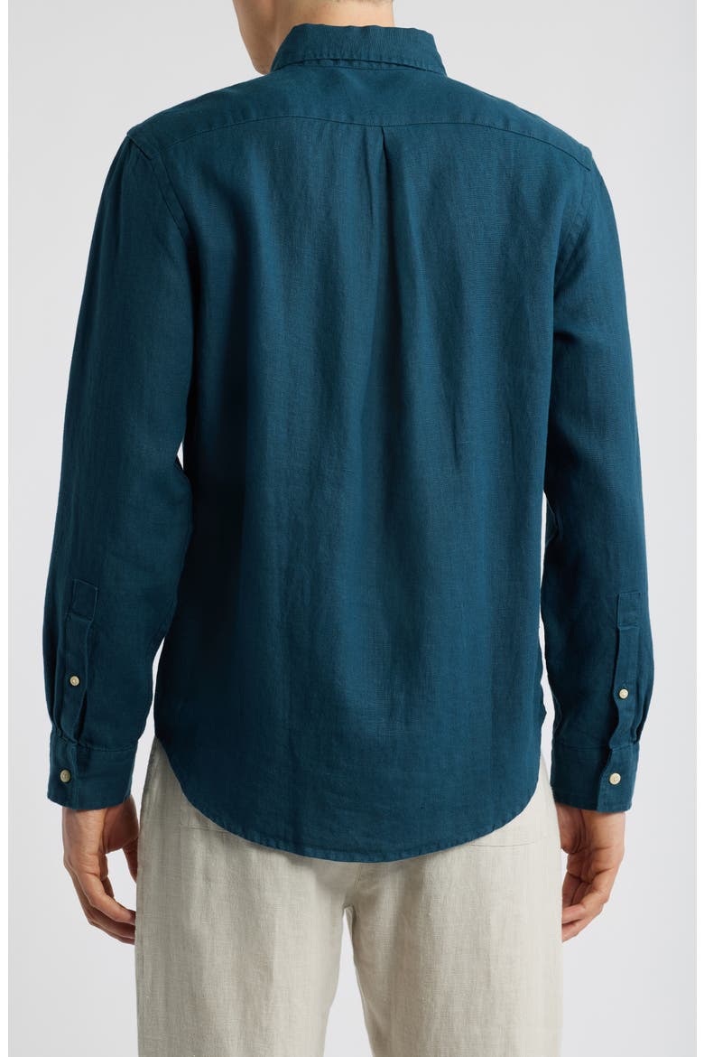 Playa Linen Button-Down Shirt, Alternate, color, DUSK