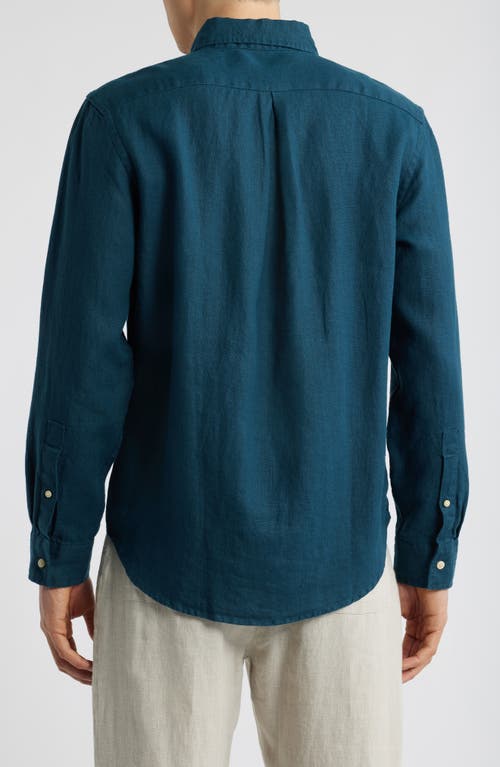 Alex Crane Playa Linen Button-down Shirt In Dusk